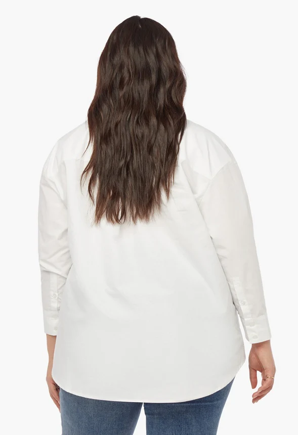Plus Size Oversized Poplin Shirt - Image 2