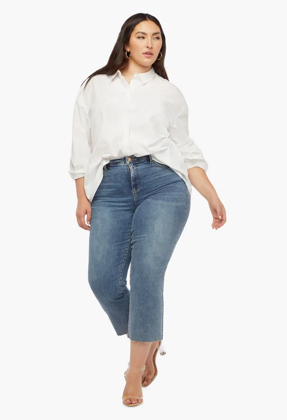 Plus Size Oversized Poplin Shirt - Image 4
