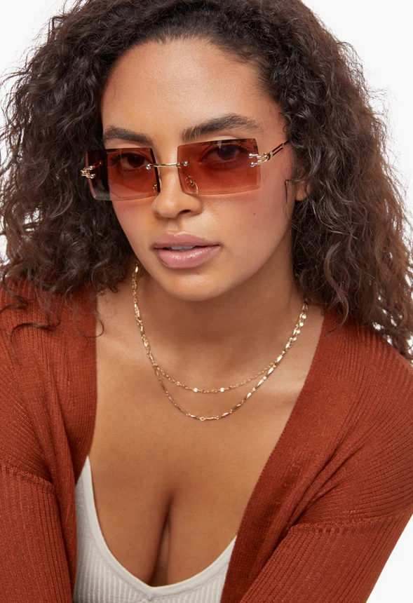 Oversized Rimless Square Sunglasses - Image 3