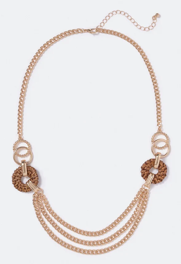 Paloma Chain and Raffia Necklace - Image 2