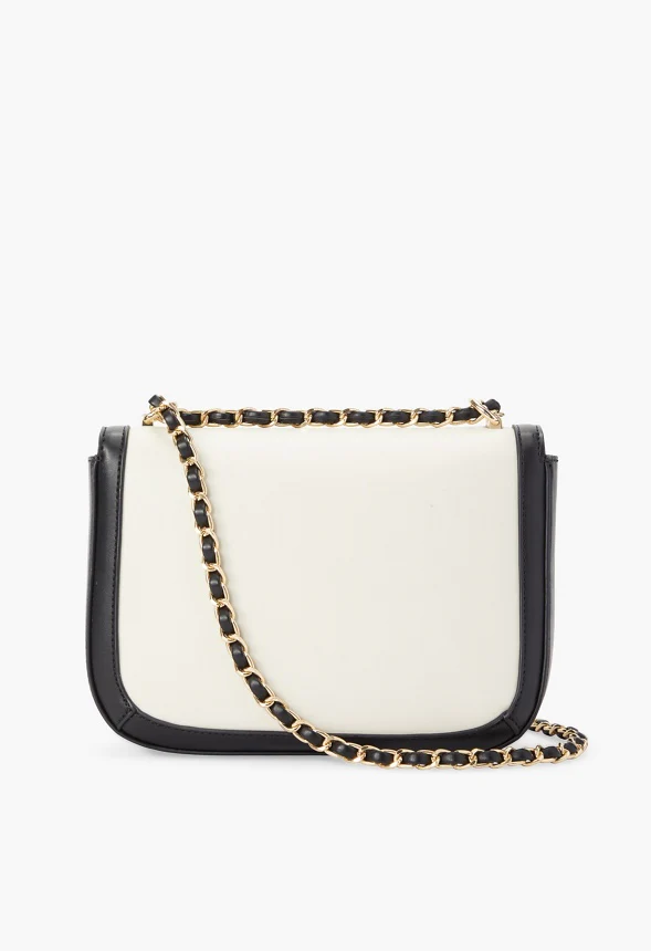 Paneled Crossbody With Chain Trim - Image 2