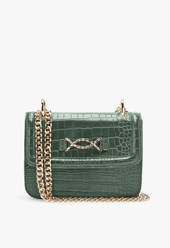 Paneled Crossbody With Twisted Hardware - Image 6