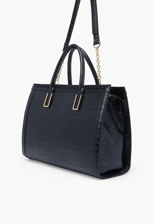 Panelled Satchel With Bracket Handles - Image 4