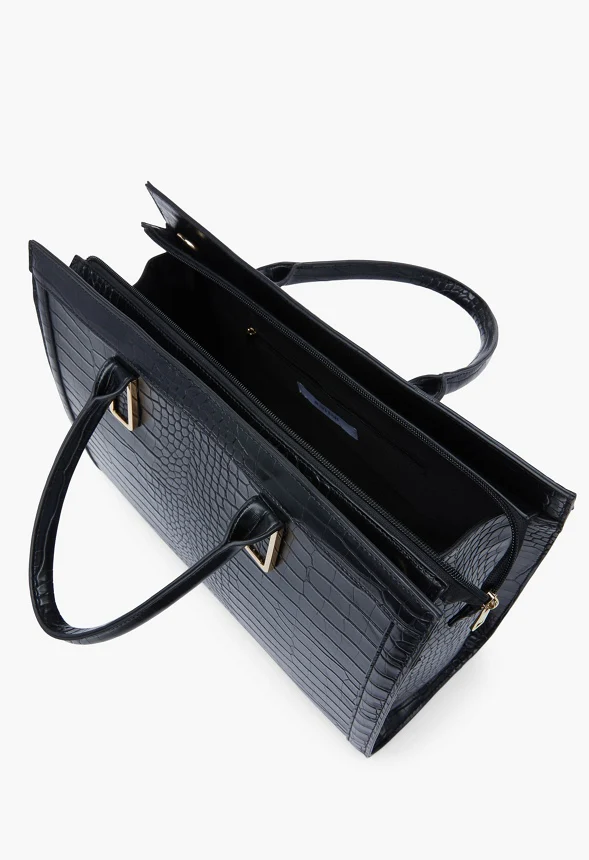 Panelled Satchel With Bracket Handles - Image 5