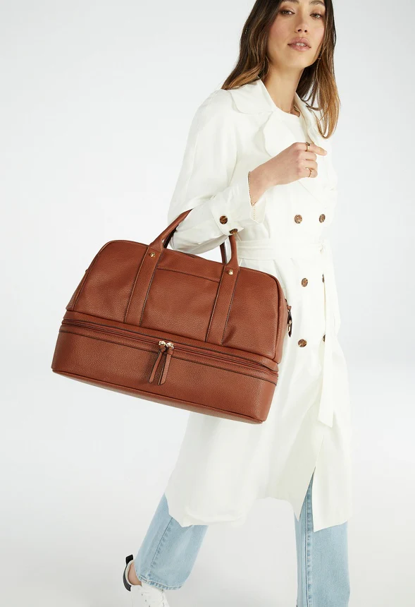 Paneled Weekender With Shoe Compartment - Image 6