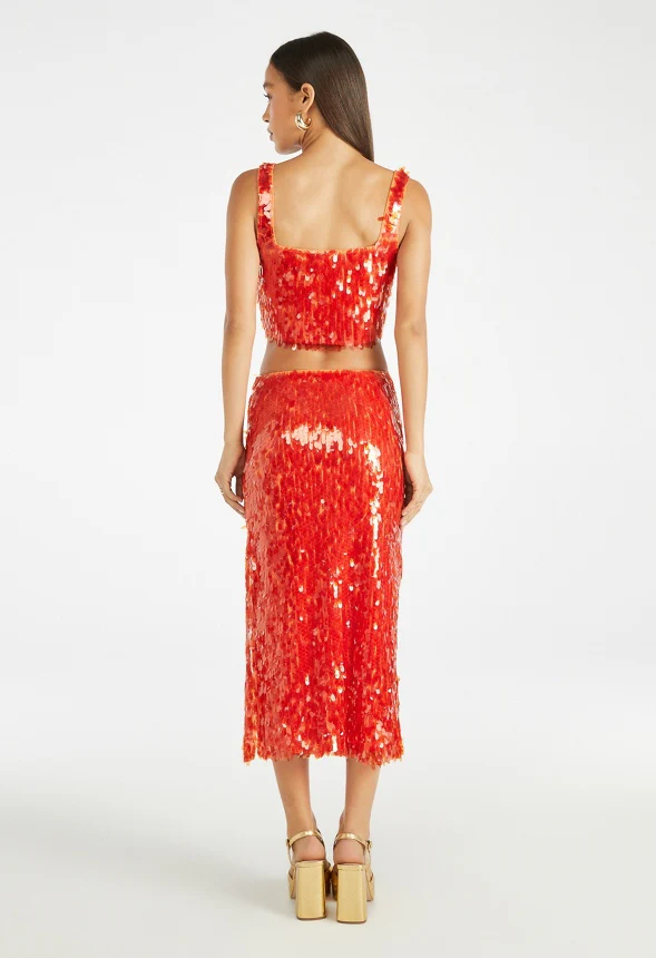 Party Sequin Top and Skirt Set - Image 2