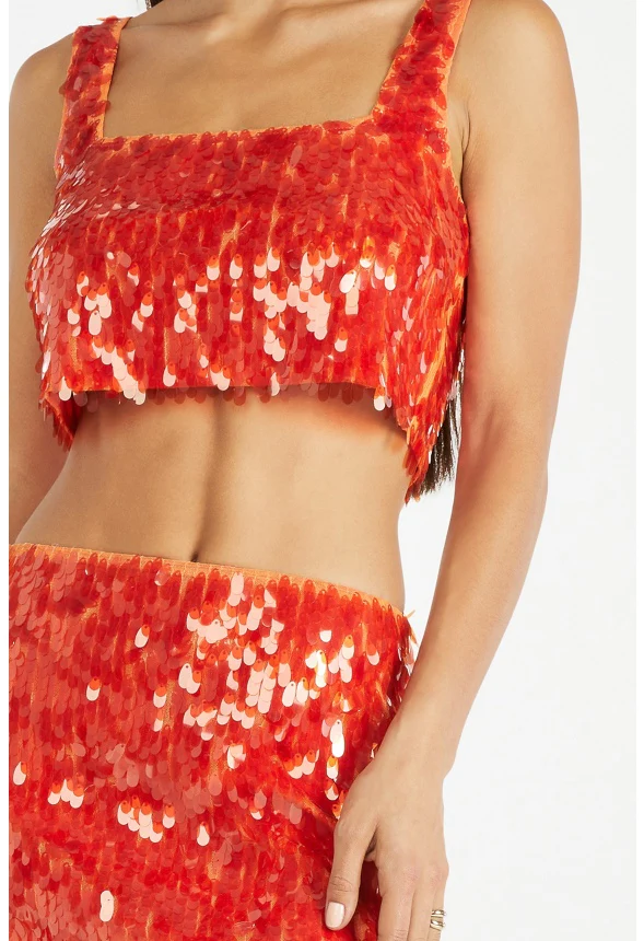 Party Sequin Top and Skirt Set - Image 3