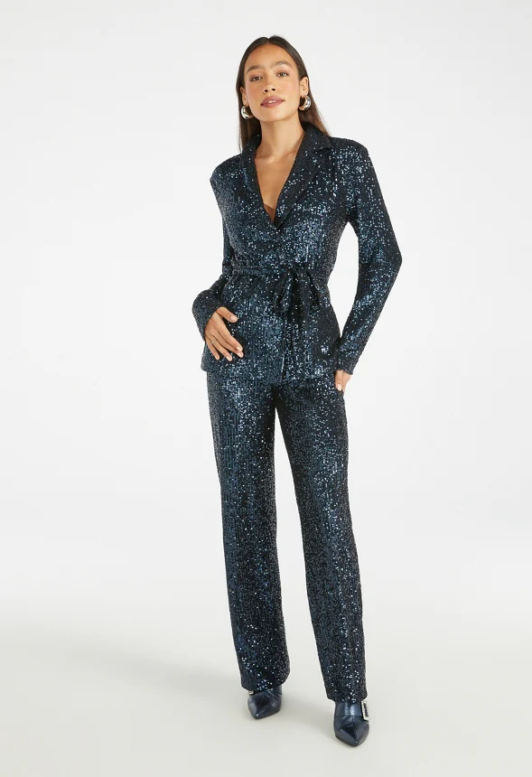 Party Sequin Wrap Blazer - Image 5