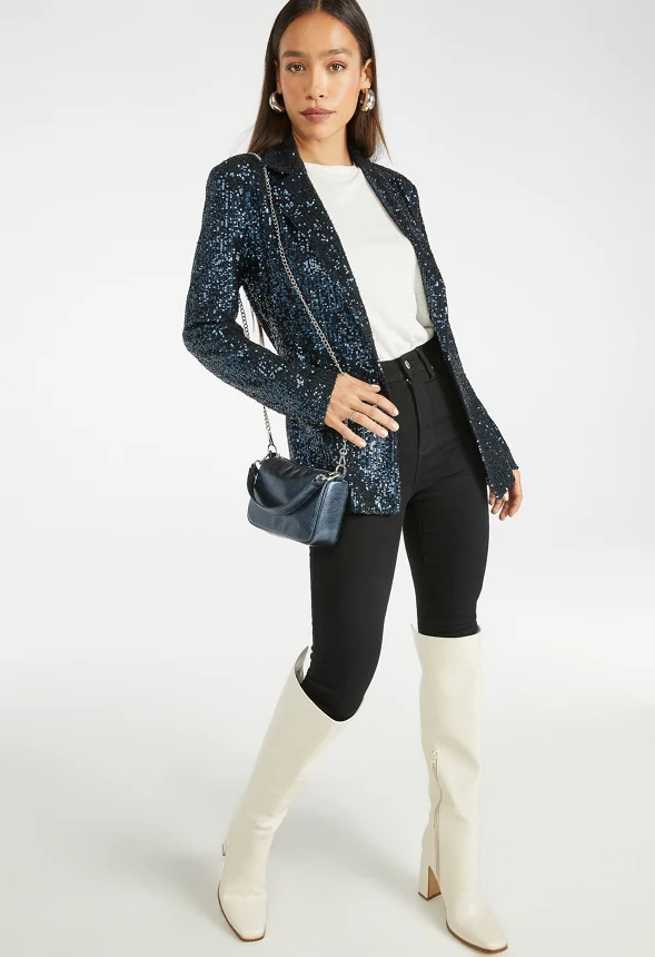 Party Sequin Wrap Blazer - Image 6