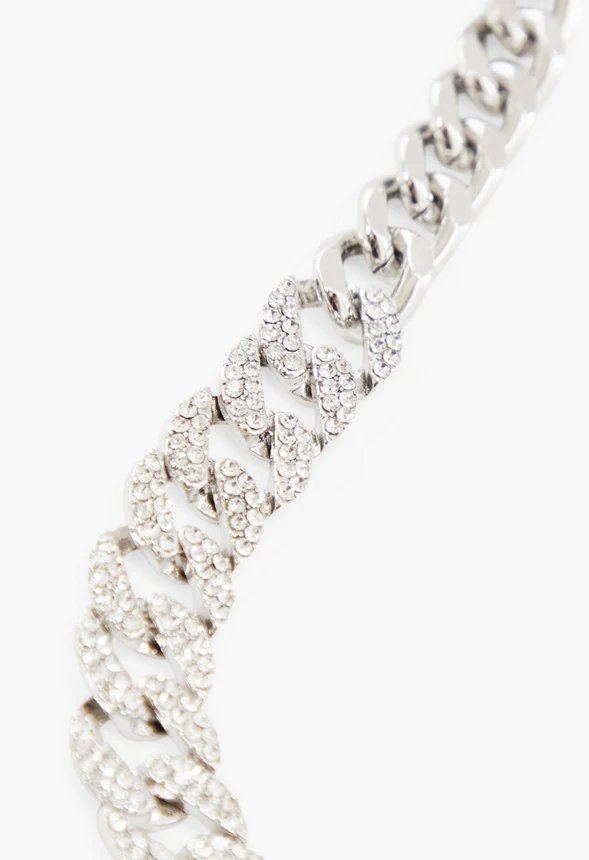 Pave Chain Choker Necklace - Image 2