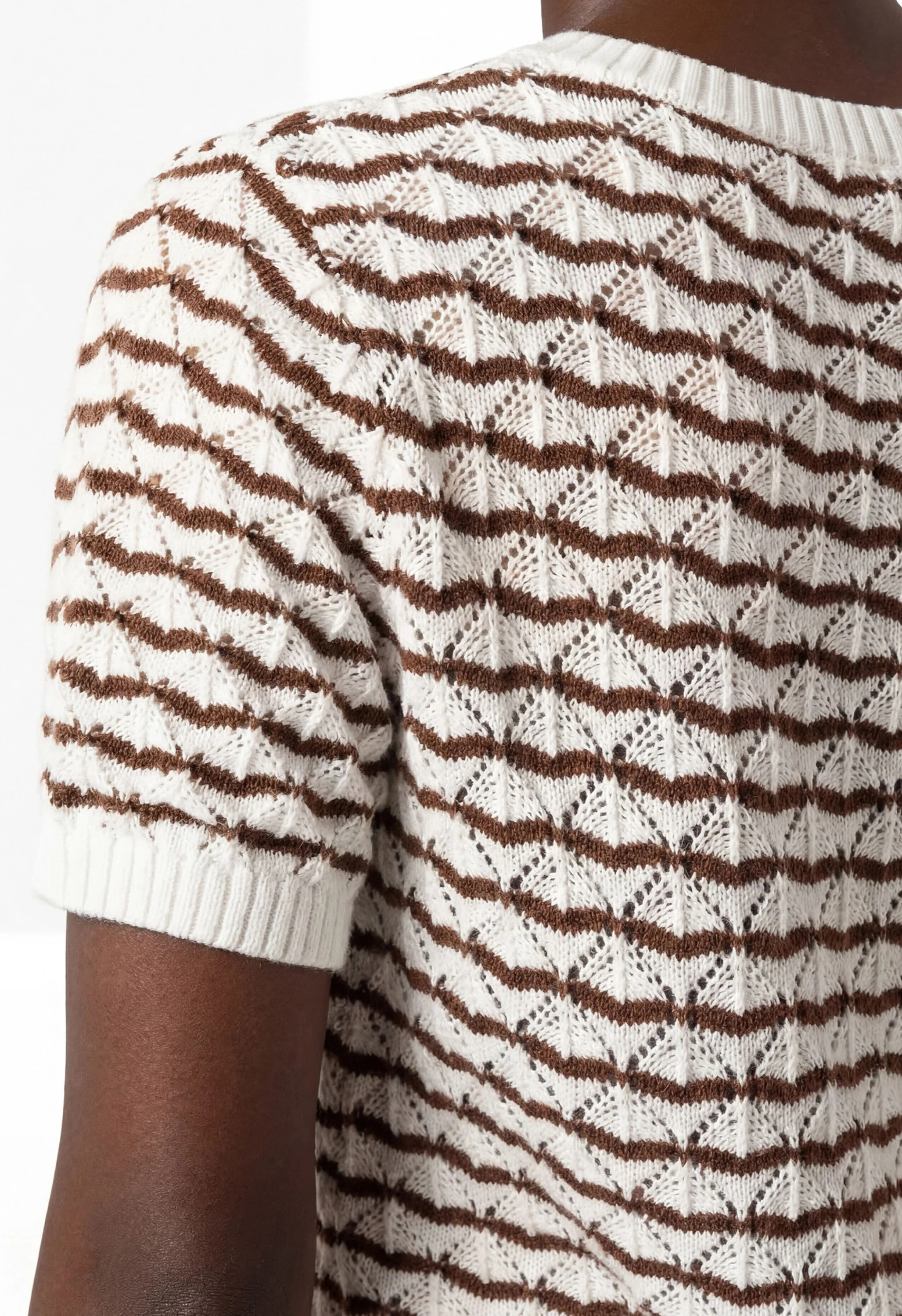 Women Knit Summer Tops Button Short Sleeve Sweater - Image 6