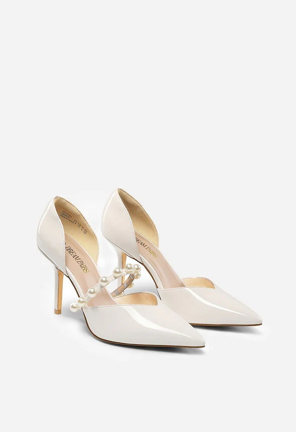 Pearl Straps Pointed Toe Stiletto Heel Pump - Image 3