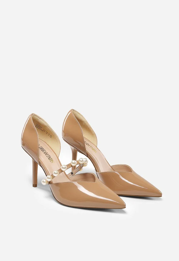Pearl Straps Pointed Toe Stiletto Heel Pump - Image 3