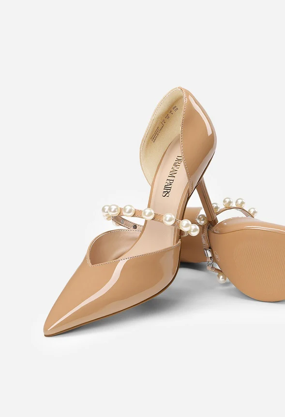 Pearl Straps Pointed Toe Stiletto Heel Pump - Image 4