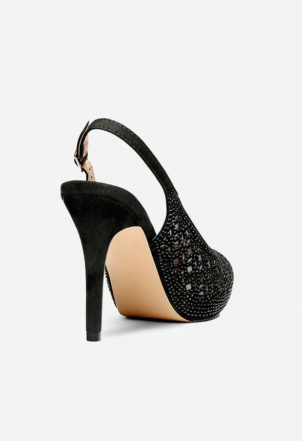 Peep Toe Rhinestone Pump - Image 2