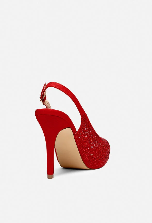 Peep Toe Rhinestone Pump - Image 2