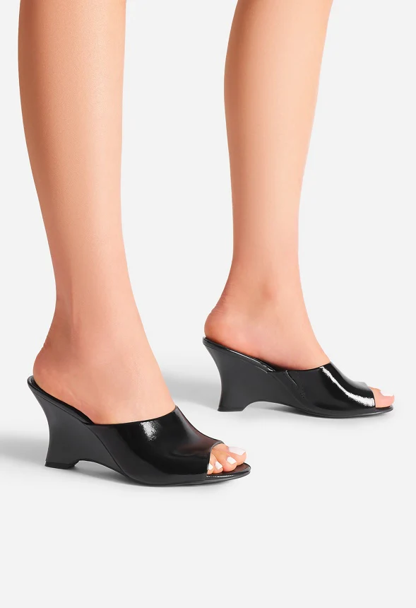 Peep-Toe Wedge Sandals - Image 9