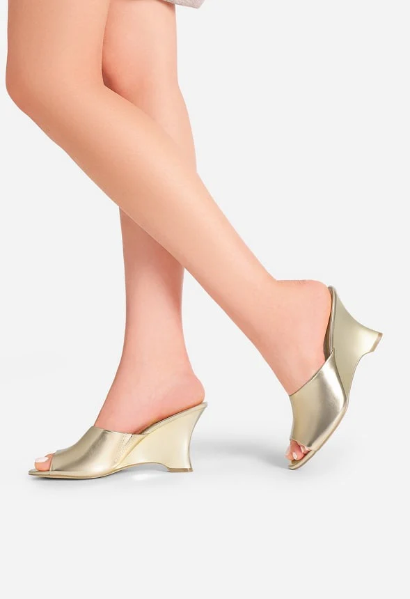 Peep-Toe Wedge Sandals - Image 9