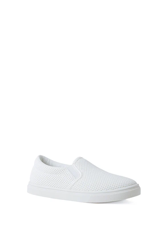 Perforated Faux Leather Slip On Sneaker - Image 3