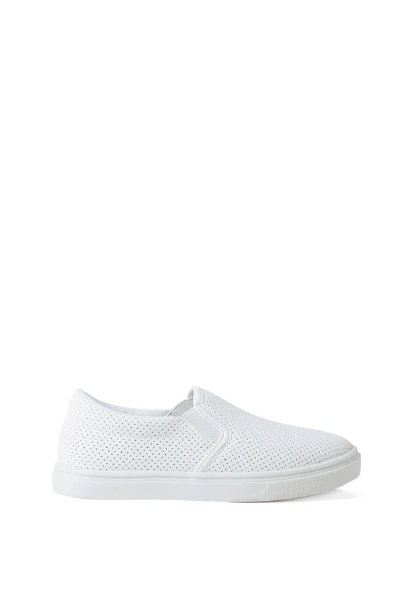 Perforated Faux Leather Slip On Sneaker - Image 4