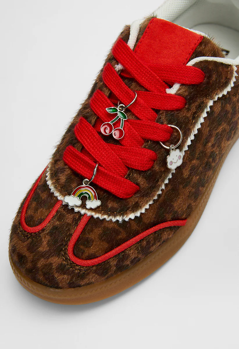 Pieced Lace Up Charms Sneaker - Image 5