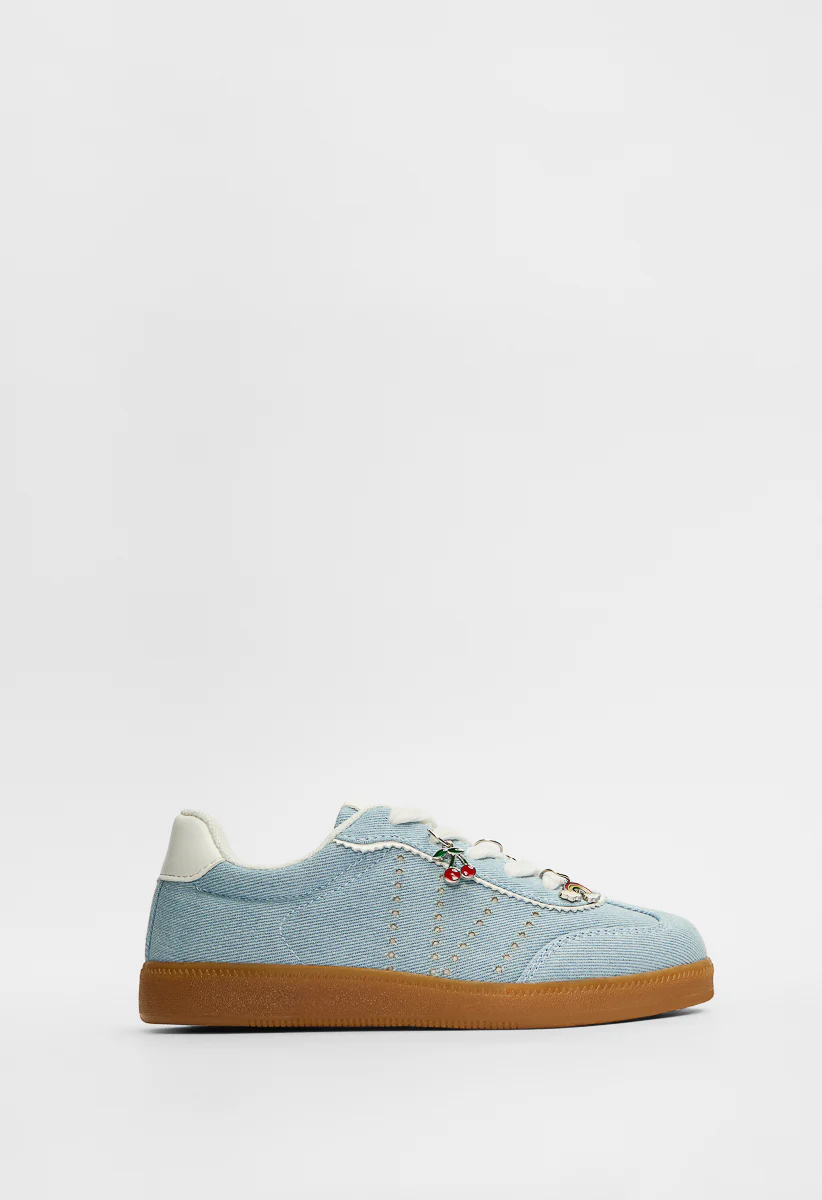 Pieced Lace Up Charms Sneaker