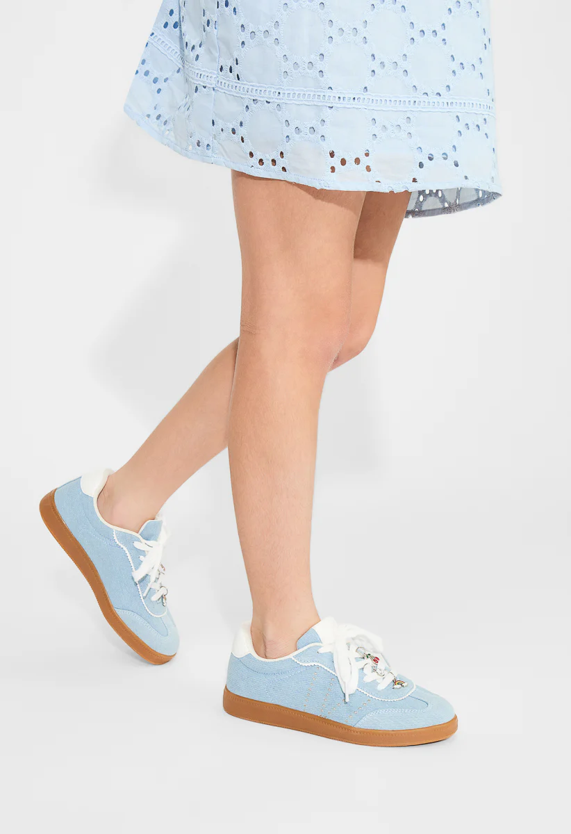 Pieced Lace Up Charms Sneaker - Image 8