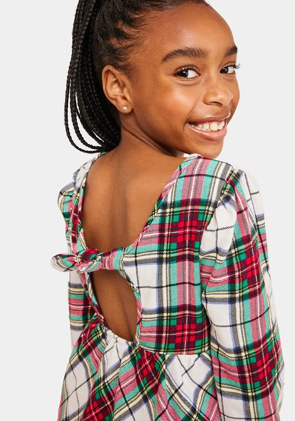 Plaid Bow Back Dress - Image 2