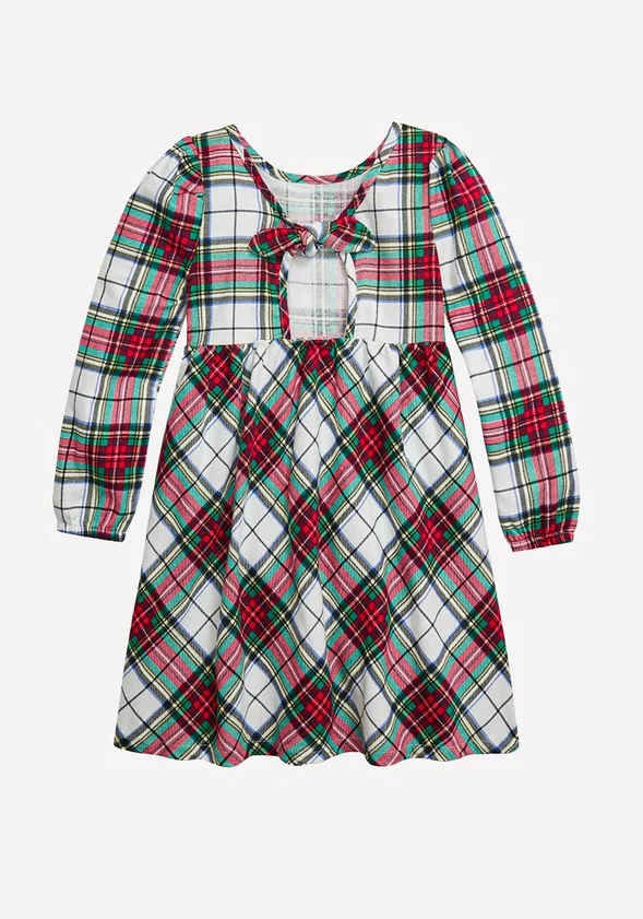 Plaid Bow Back Dress - Image 4