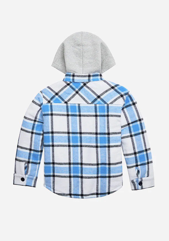 Plaid Hooded Shacket - Image 3