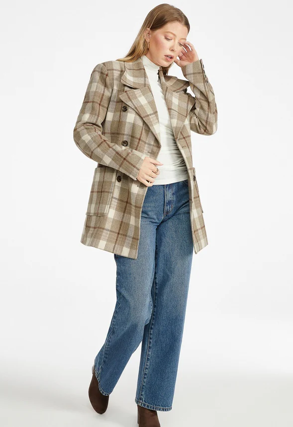 Plaid Peacoat - Image 5