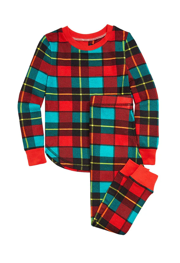 Plaid Snug Fit Pajama Set - Image 2