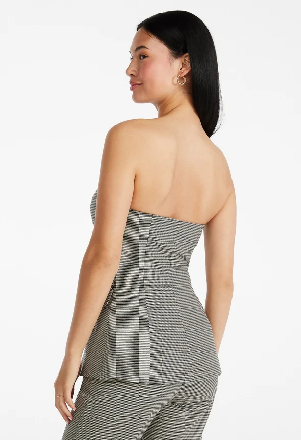 Plaid Strapless Top - Image 2