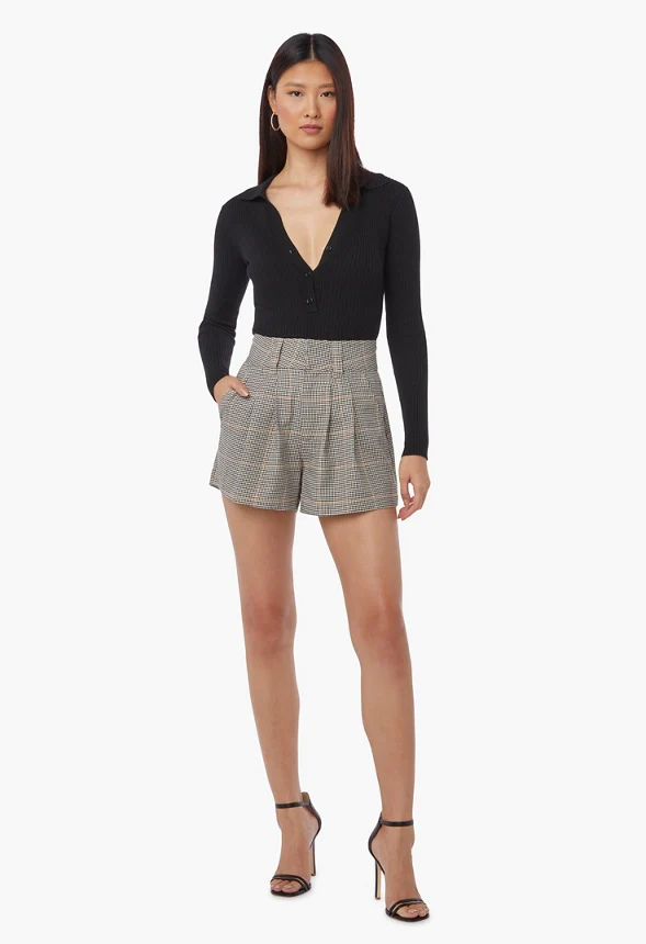 Plaid Tailored Shorts - Image 3
