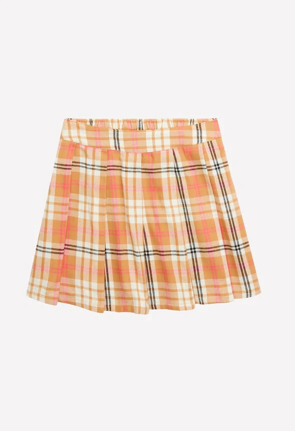 Pleated Plaid Skirt - Image 2