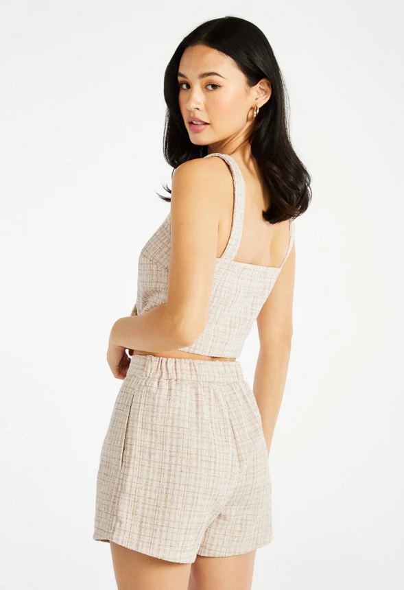 Pleated Tweed Shorts - Image 4