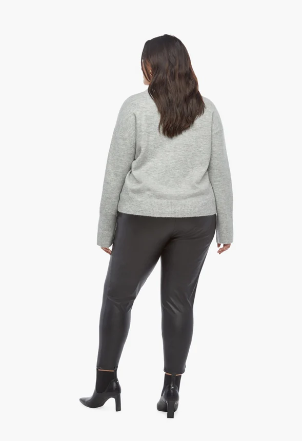 Plus Size High Rise Faux Leather Leggings - Image 2
