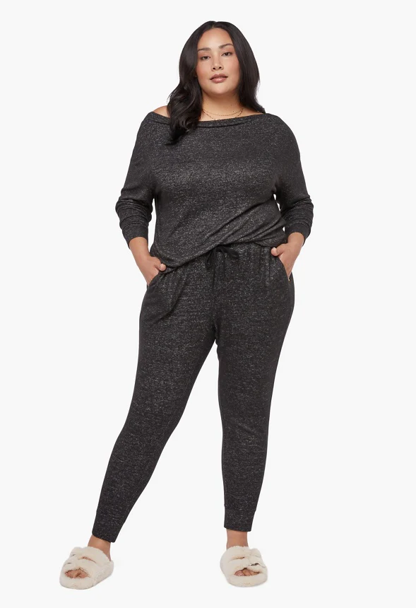 Plus Size Lounge Hacci Jogger - Image 4