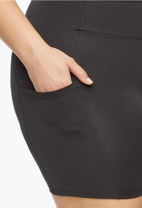 Plus Size Pocket Active Biker Shorts - Image 3