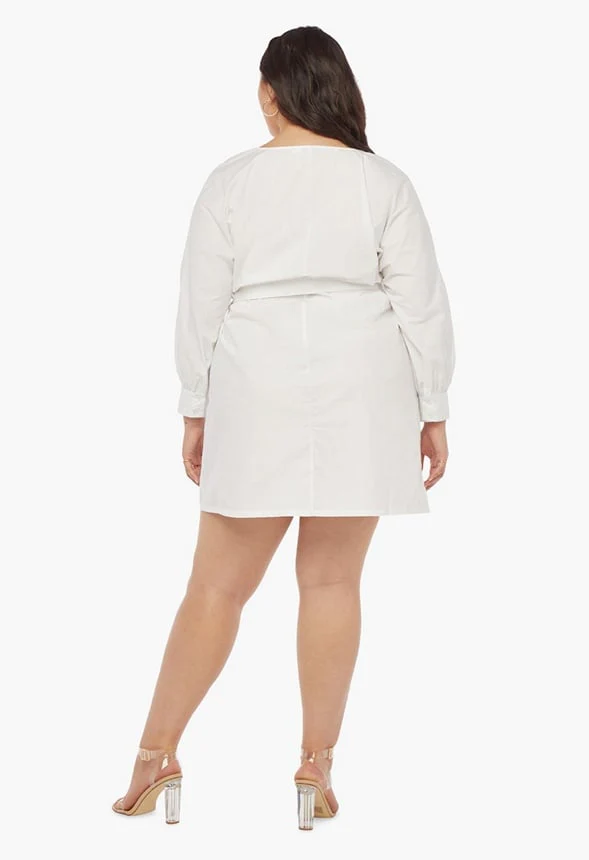 Plus Size Poplin Wrap Dress - Image 2