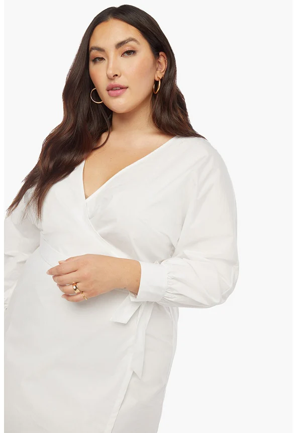 Plus Size Poplin Wrap Dress - Image 3