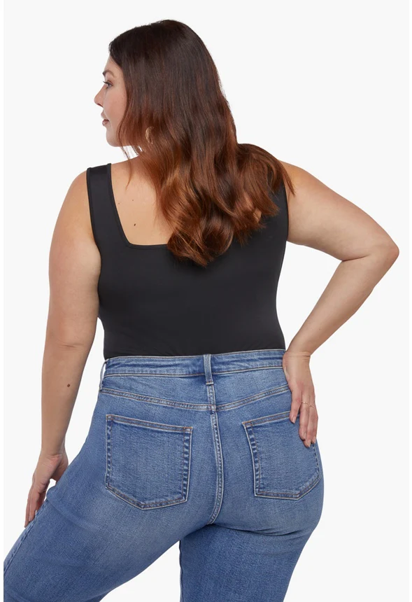 Plus Size Square Neck Sleeveless Bodysuit - Image 2