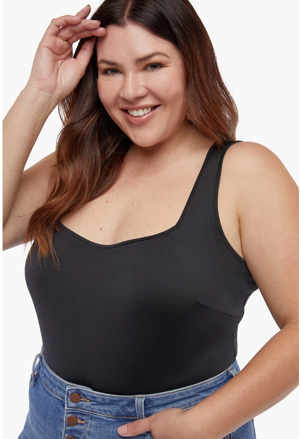 Plus Size Square Neck Sleeveless Bodysuit - Image 3