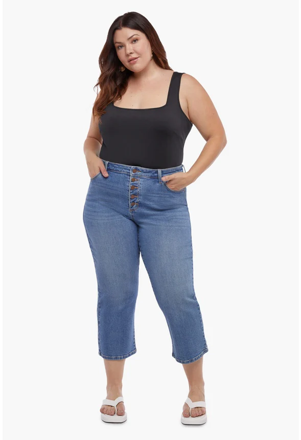 Plus Size Square Neck Sleeveless Bodysuit - Image 4