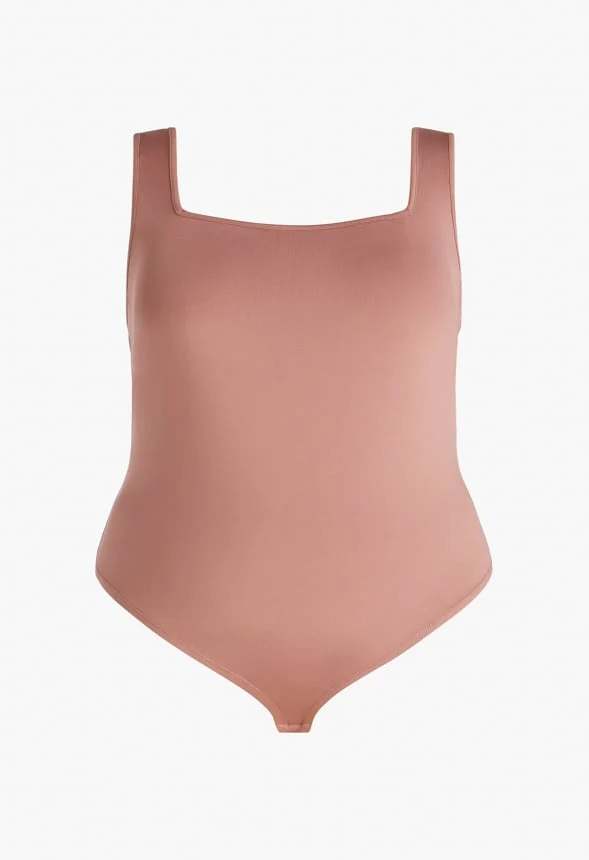 Plus Size Square Neck Sleeveless Bodysuit - Image 3