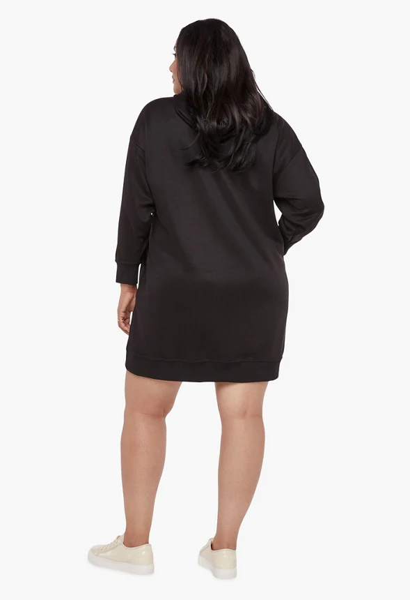 Plus Size Sweatshirt Hoodie Dress - Image 2