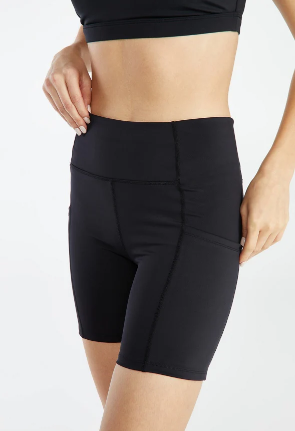 Plus Size Pocket Active Biker Shorts - Image 2