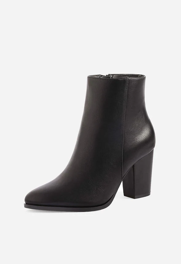 Pointed Toe Chunky Heel Ankle Boot - Image 4