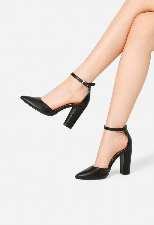 Pointed Toe Chunky Heel Pump - Image 2