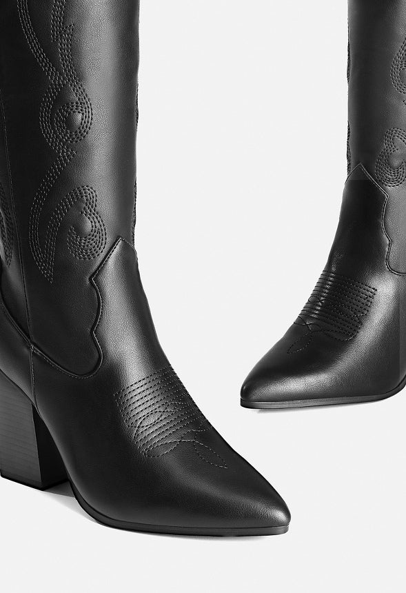 Pointed Toe Embroidered Cowboy Boot - Image 4
